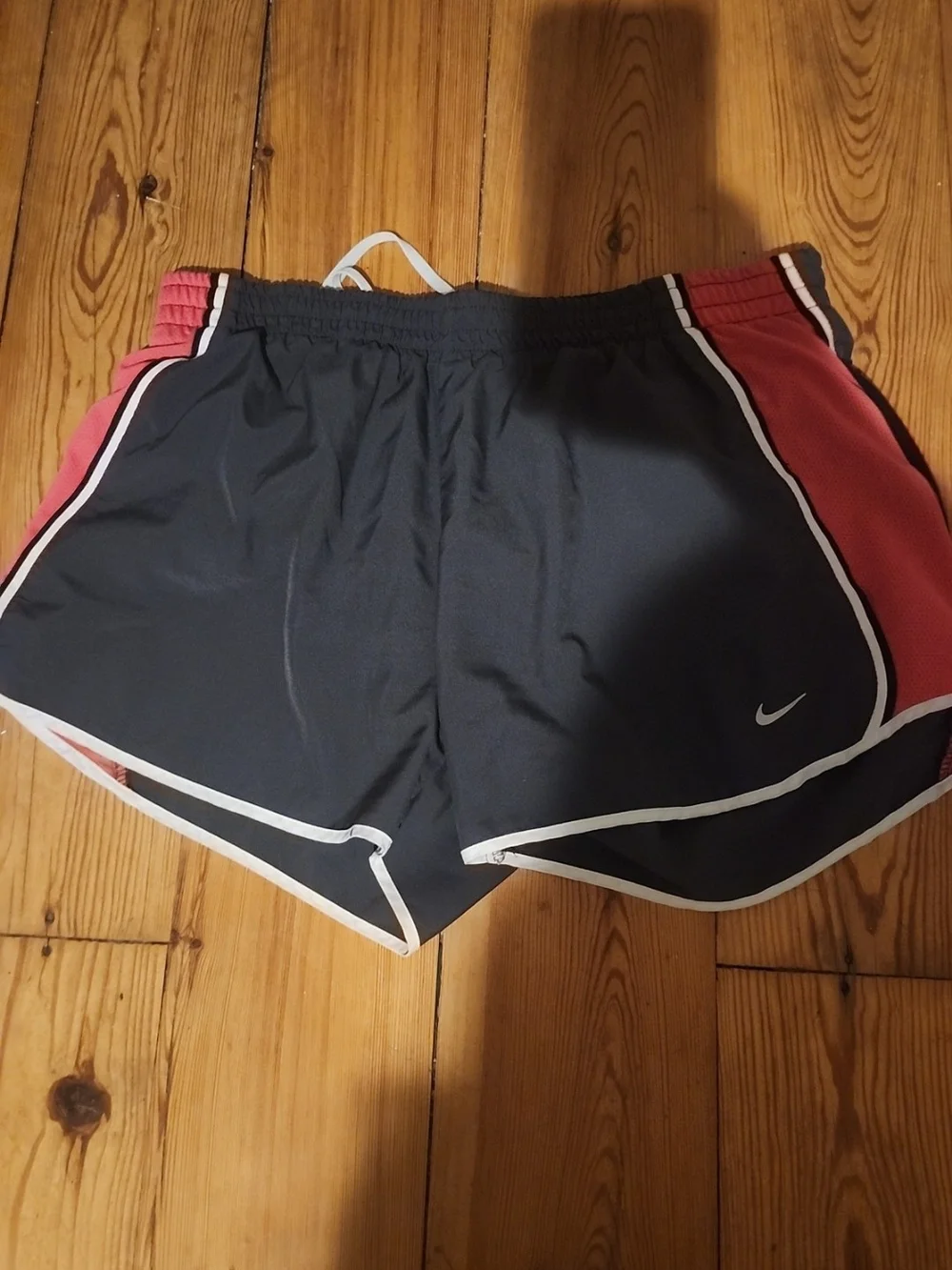 Nike Black Shorts with Pink Side Panels and White Trim